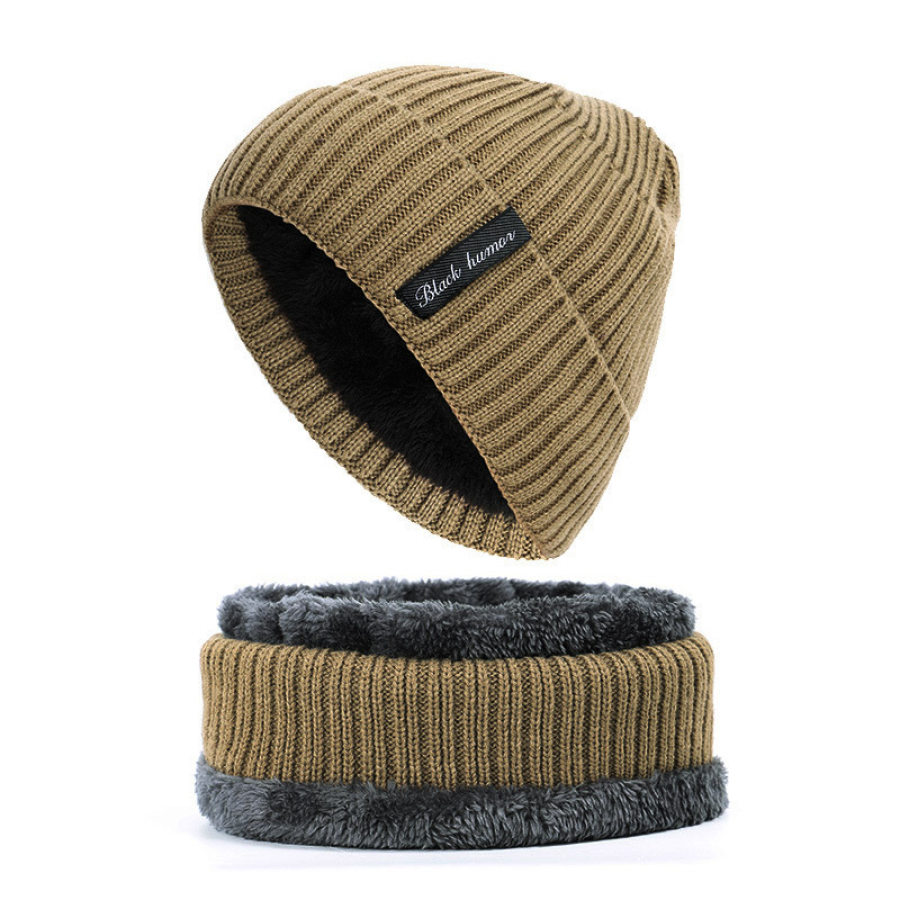 

Men's Fleece Warm Knit Scarf Hat Set