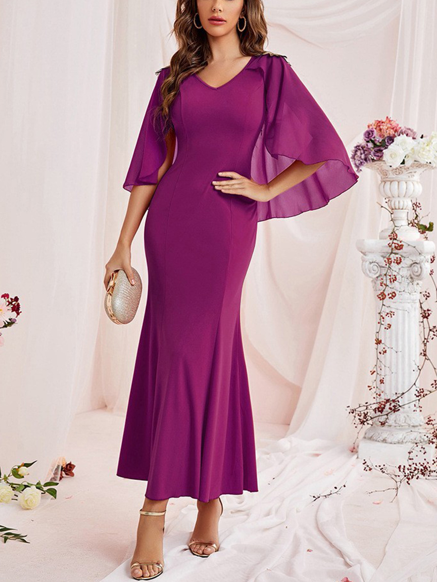ZTY 128 European And American Women's Clothing 2022 Autumn New Cross border Fashion Casual V neck Slim Fit Hip Dress