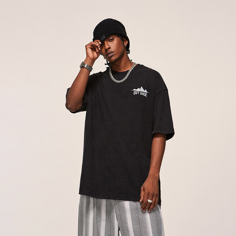 Unisex Vintage Wash Water Loose Short Sleeve T shirt