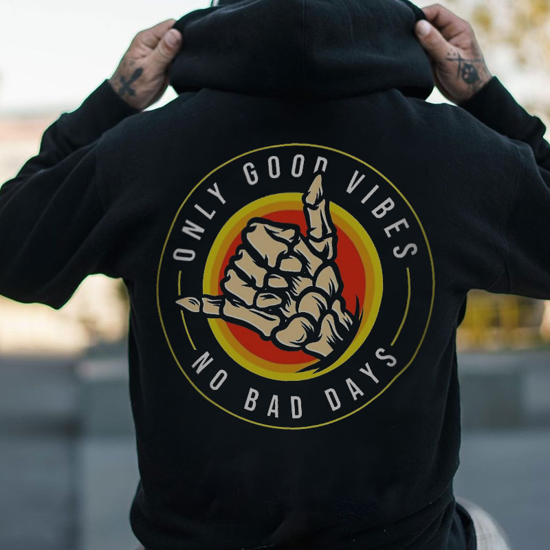 Men's Casual Skull Hand Print Hoodie