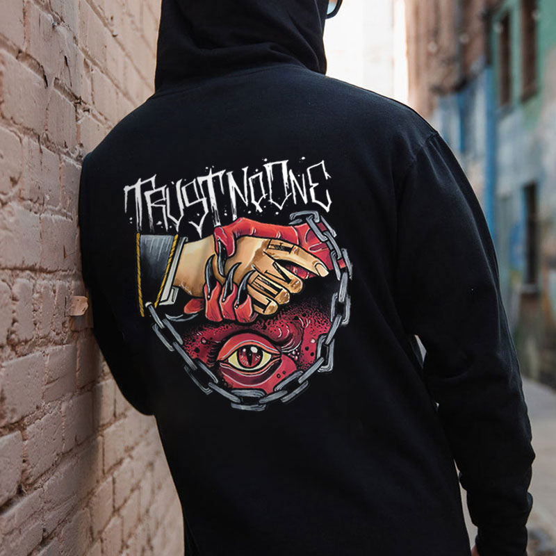 Men's Hooded Casual Printed Sweater