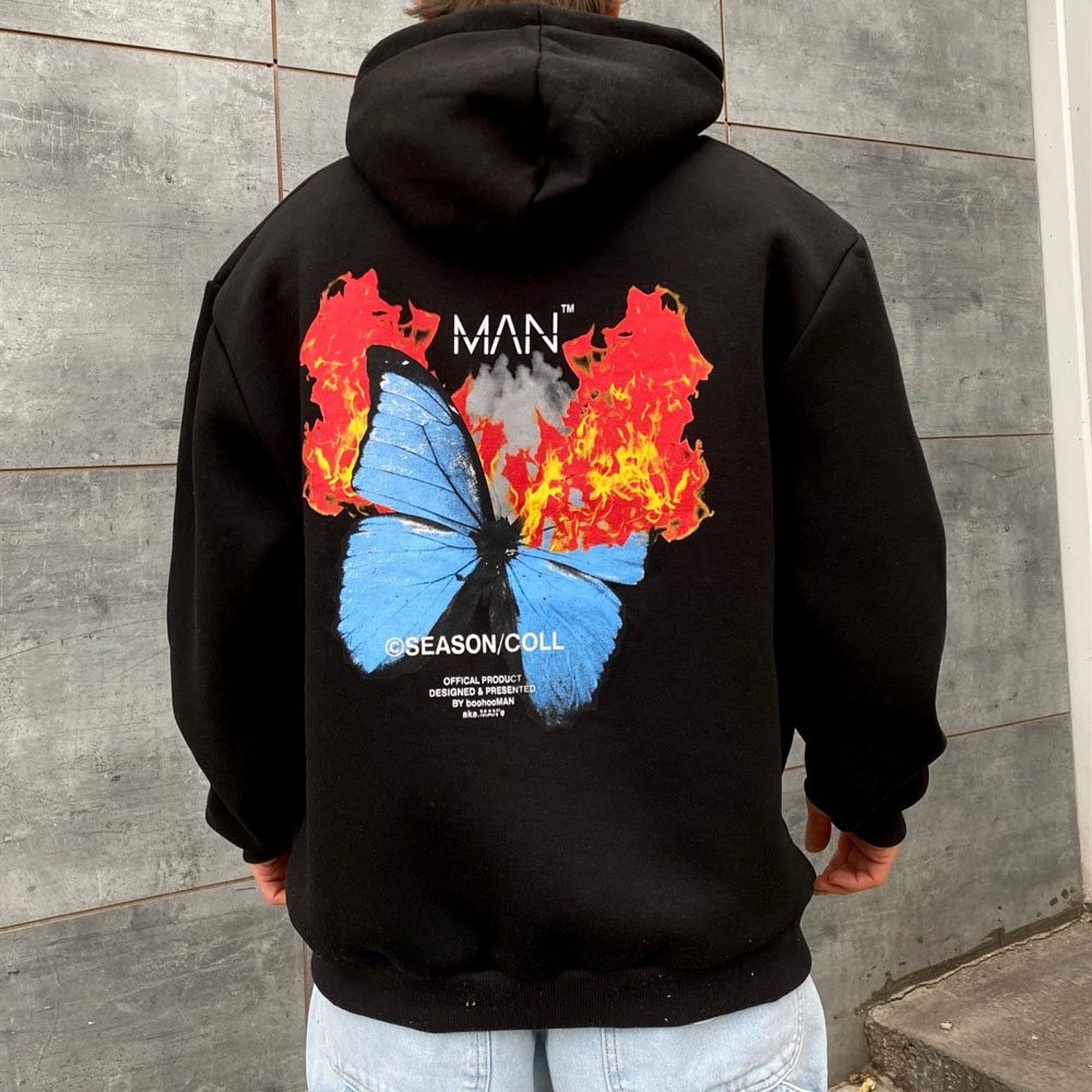 Oversized Trendy Graphic Print Hoodie