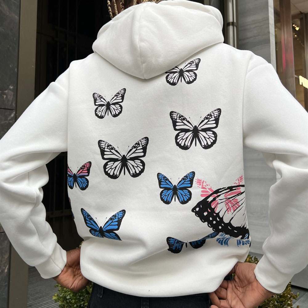 Oversized Men's Butterfly Print Sweatshirt