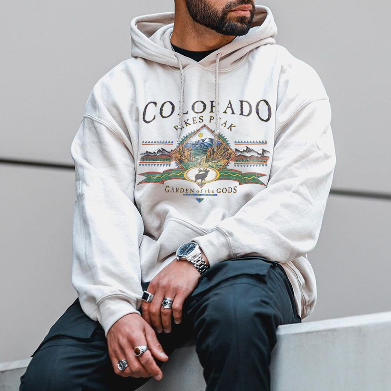 Colorado Print Holiday Hooded Sweatshirt