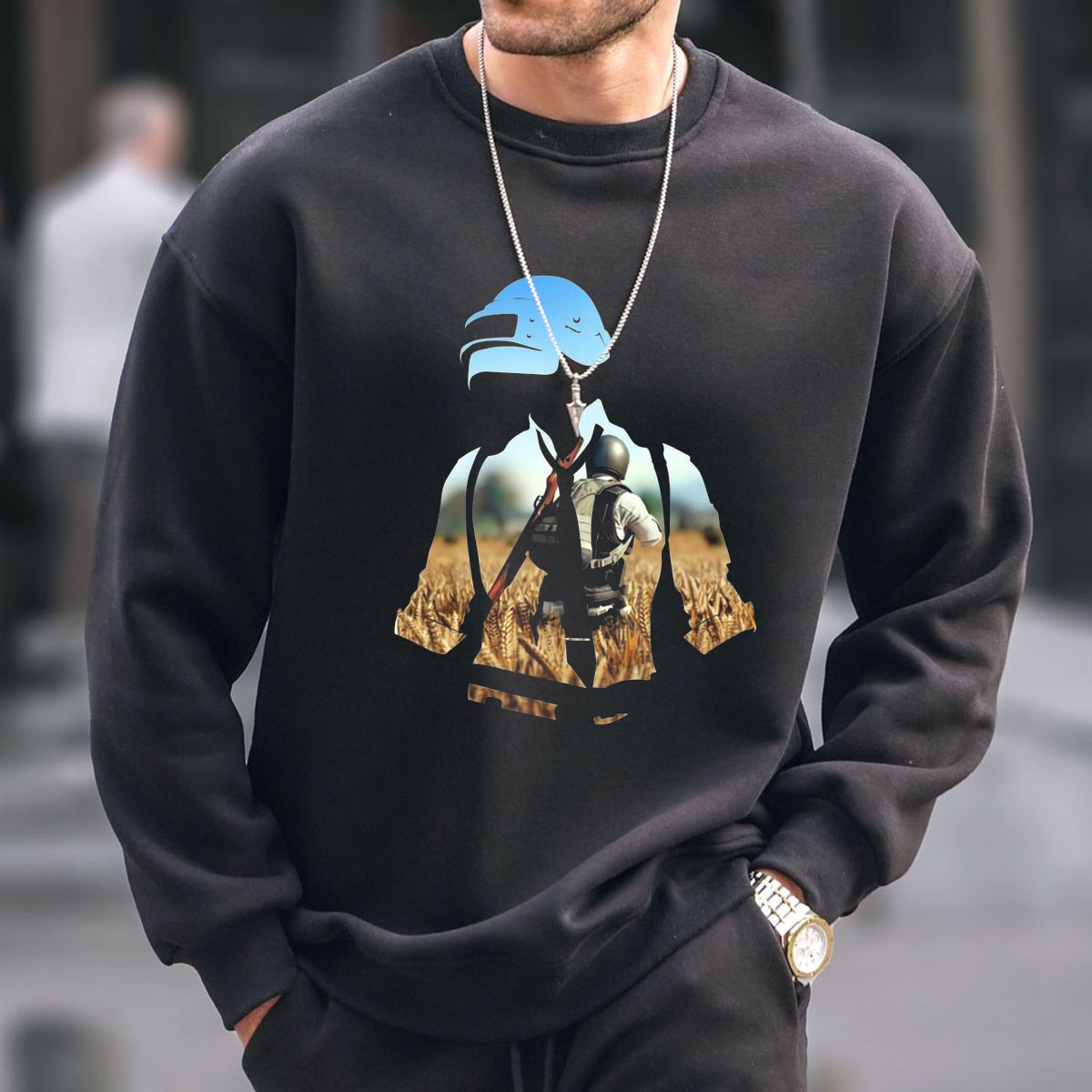 PlayerUnknown's Battlegrounds Printed Crew Neck Sweatshirt