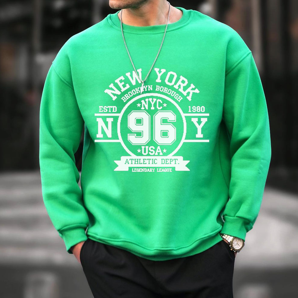 New York Brooklyn Print Crew Neck Sweatshirt