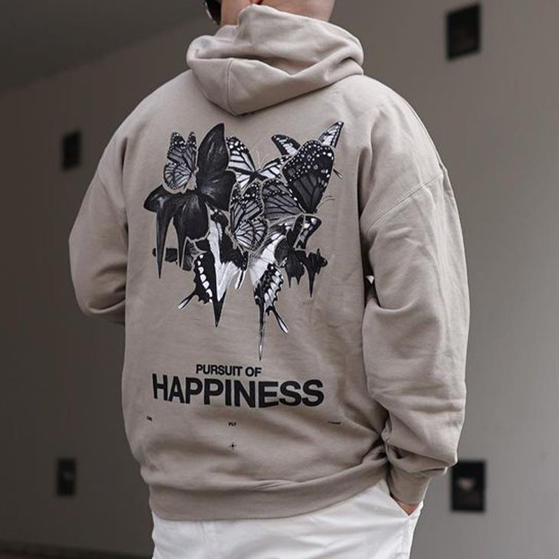 Oversized Back Butterfly Print Men's Sweatshirt