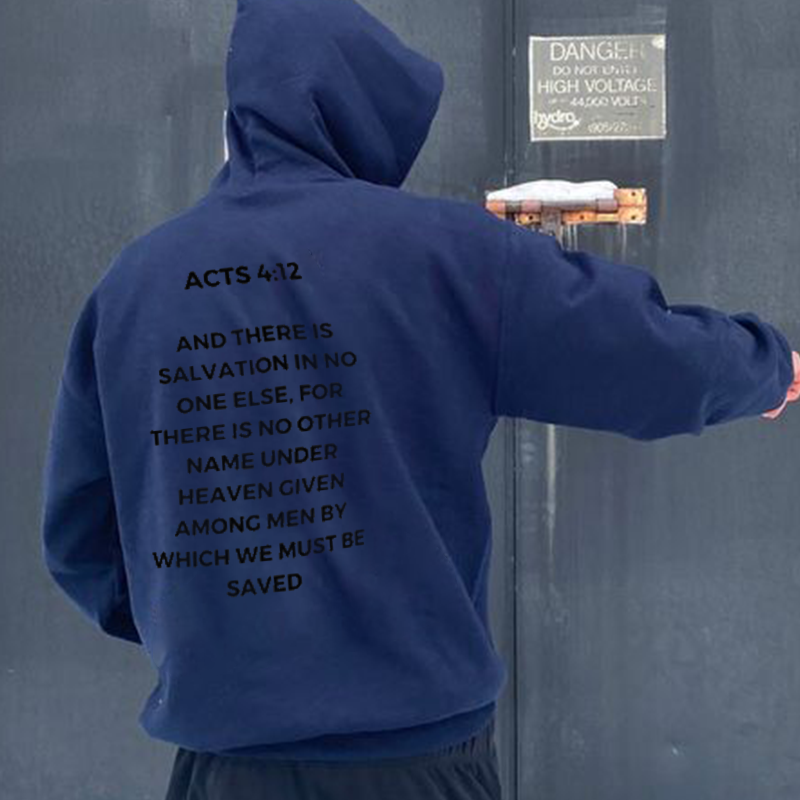 ACTS 4:12 Print Slouchy Hoodie