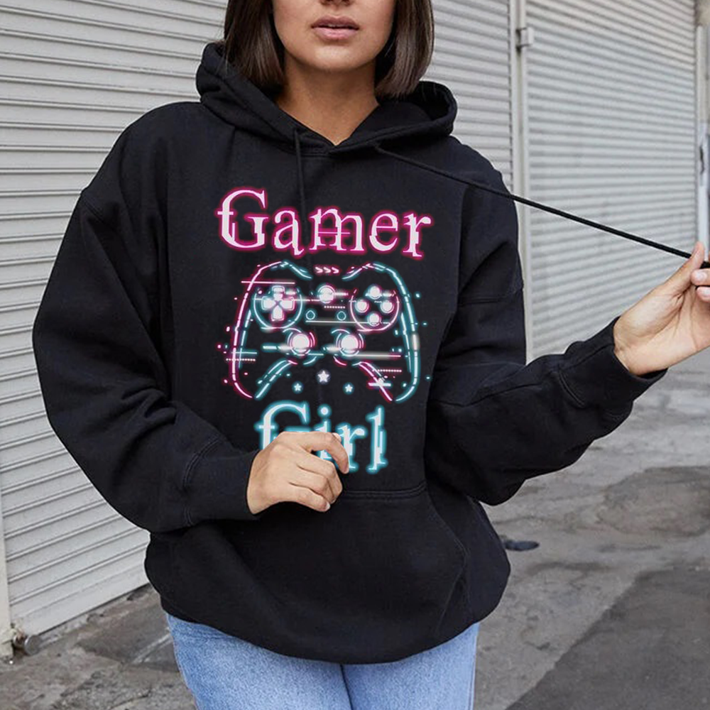 Ladies Printed Black Comfort Sweatshirt