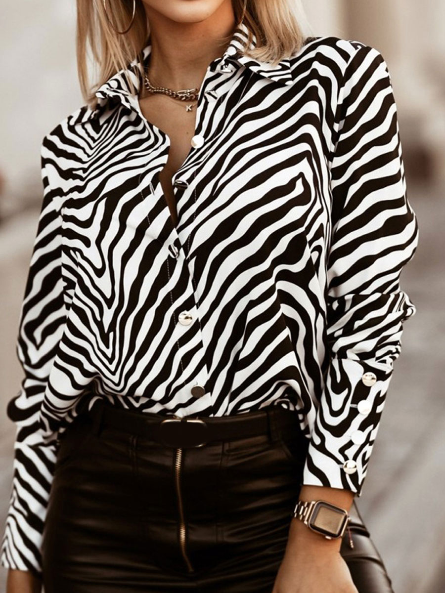 Long sleeve Digital Printing Elegant Button down Shirt