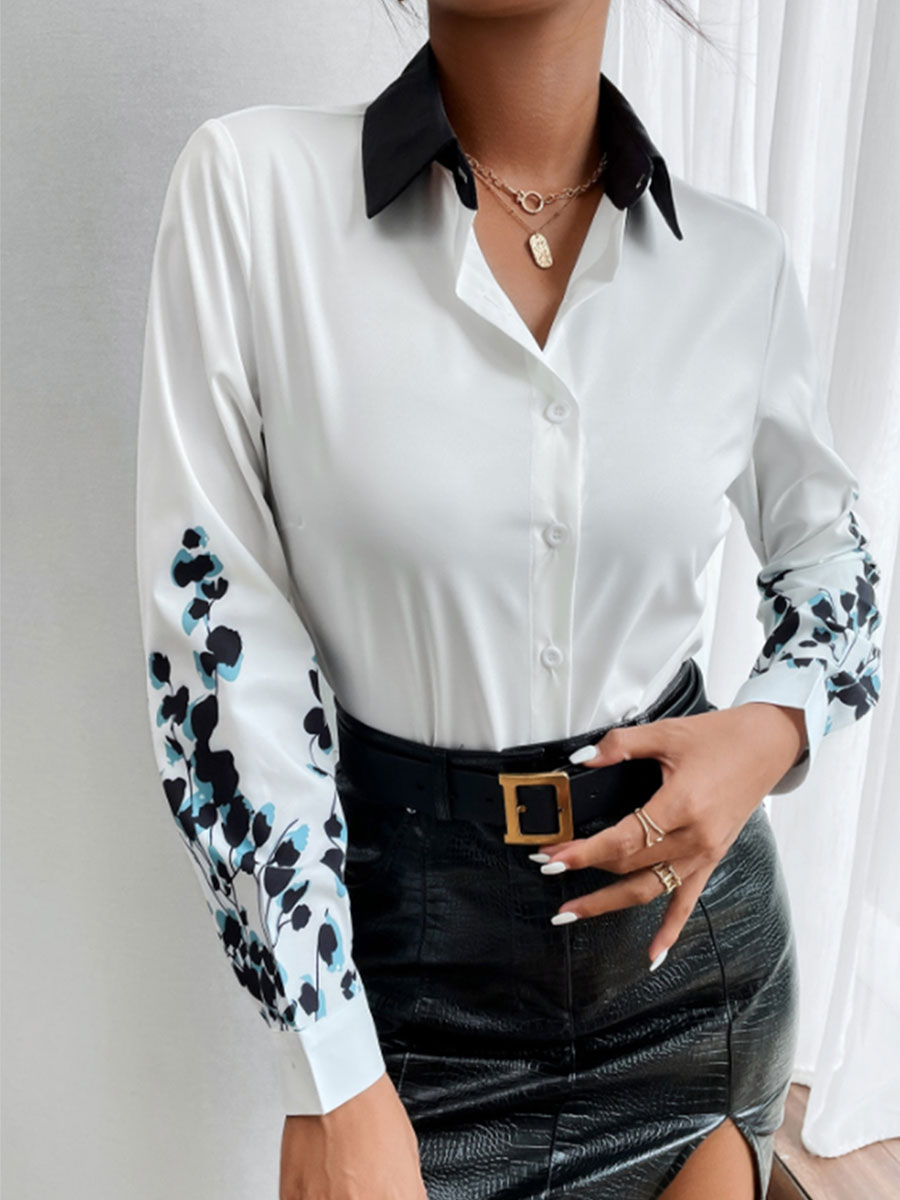 Ink Print Design Sense Long sleeved Shirt