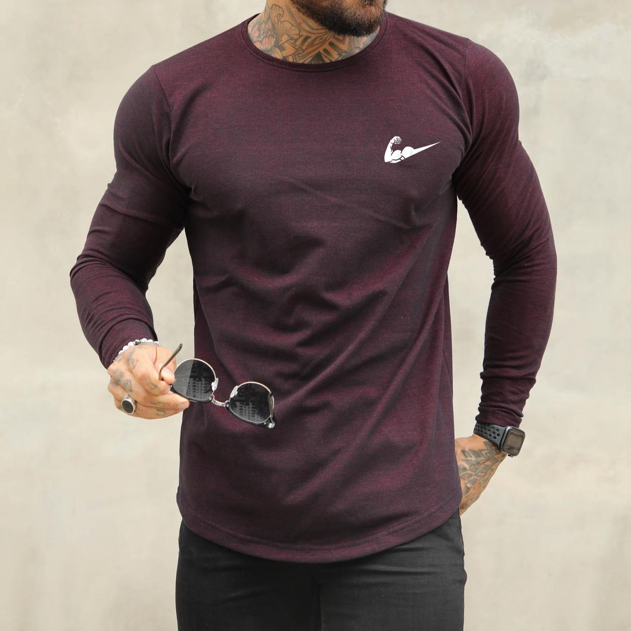 Fitness Training Fun Athletic Long Sleeve T Shirt
