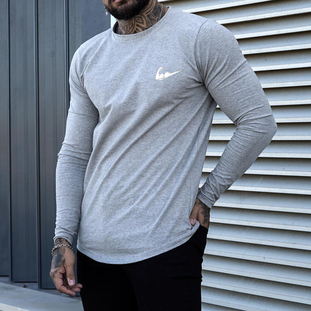 Fitness Training Fun Athletic Long Sleeve T Shirt
