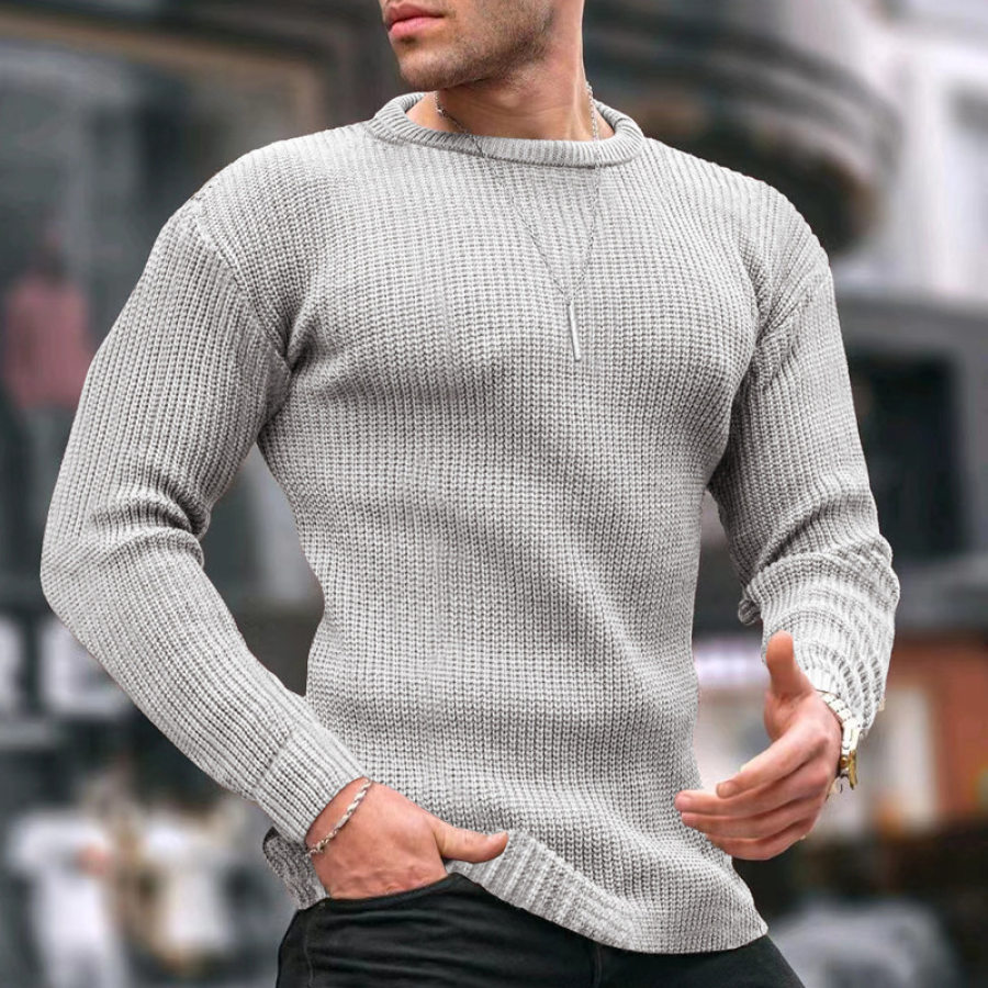 

Men's Vintage Waffle Crew Neck Long Sleeve T-Shirt