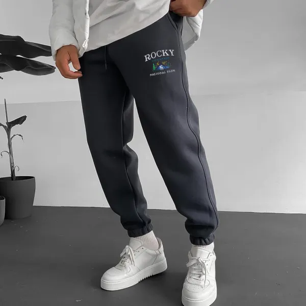 Men's Vintage Print Sweatpants - Faciway.com 
