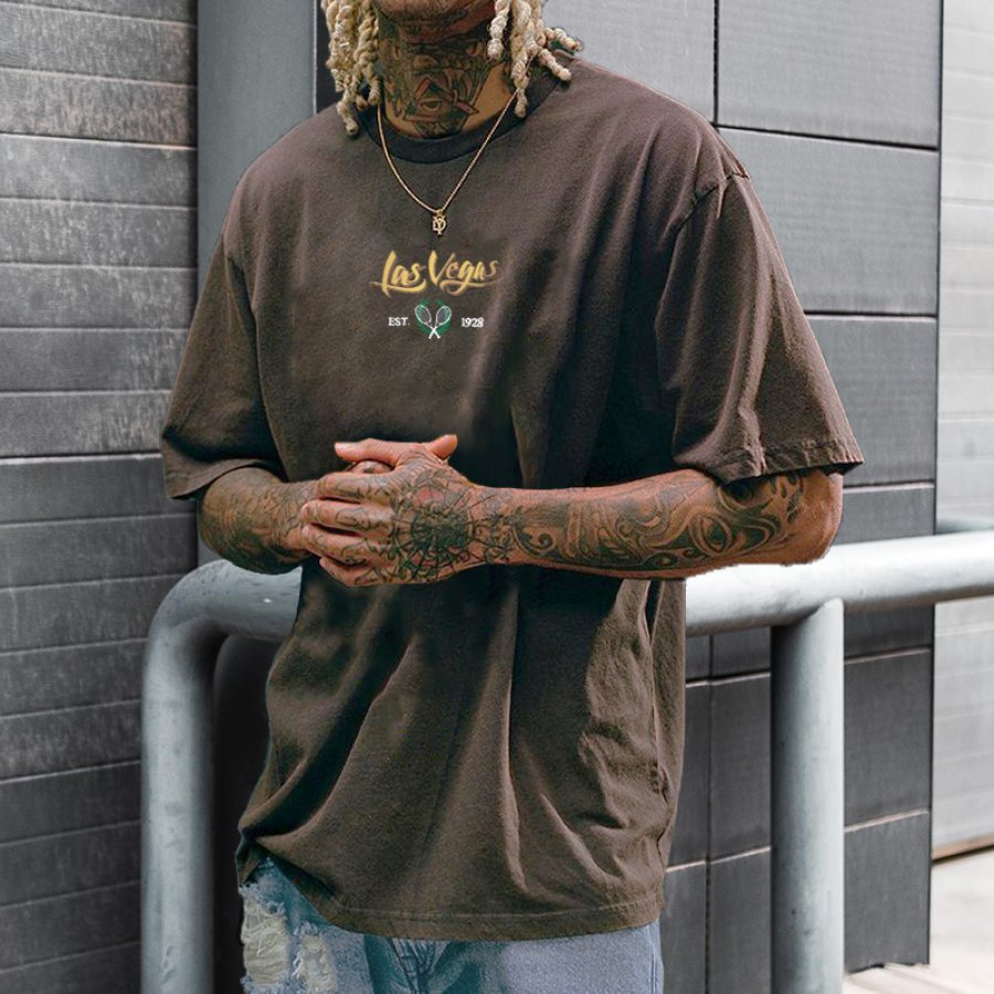 

Oversized Las Vegas Print Men's T-Shirt