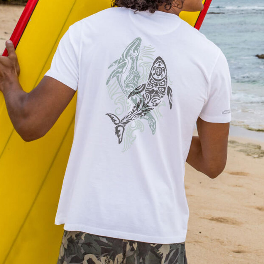 

Koholas Print Resort Organic Cotton Crewneck T-Shirt