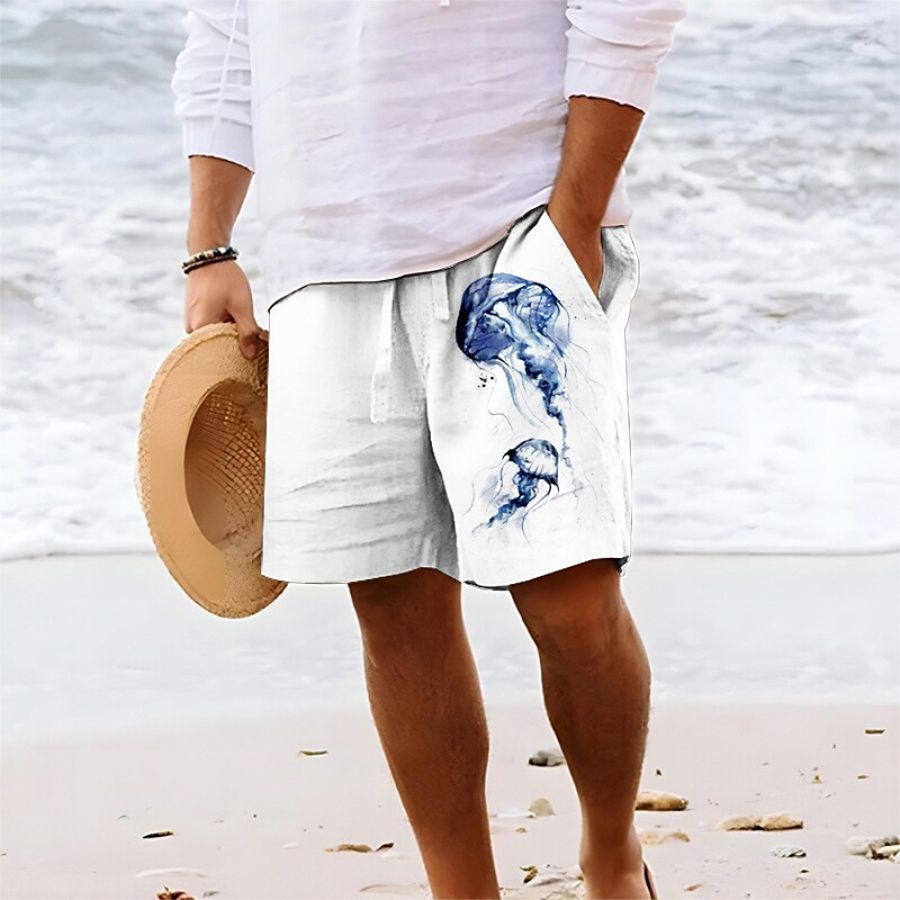 

Men's Marine Life 3D Print Graphic Breathable Soft Summer Beach Shorts