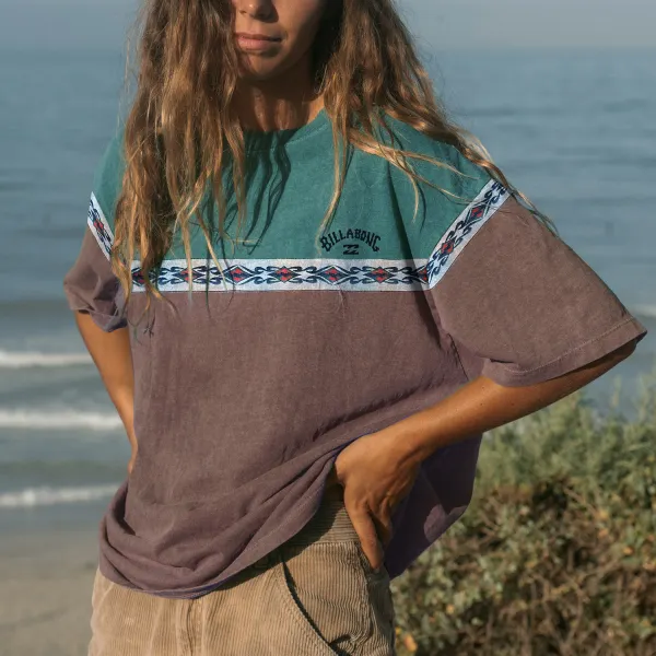 Casual Vintage Print Surf T-Shirt - Cotosen.com