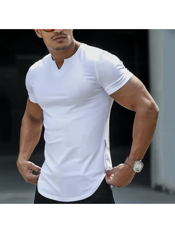 V-neck Men's Casual T-shirt Tops - Valiantlive.com 