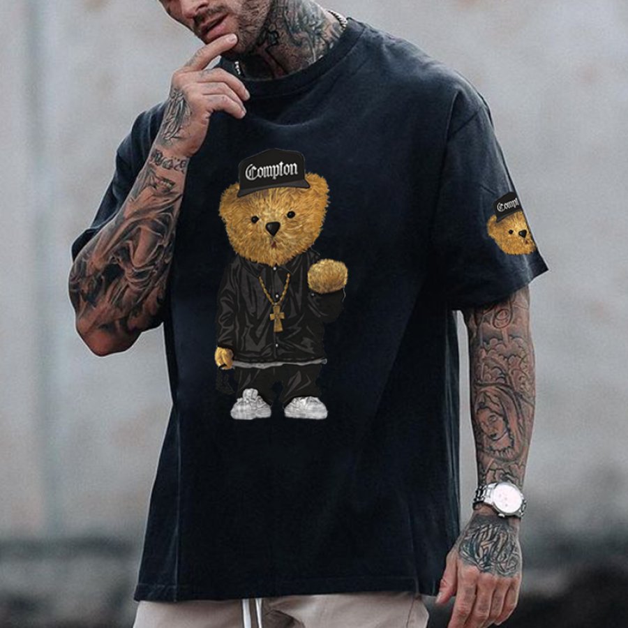 

Trendy Bear Print Oversized Casual T-shirt