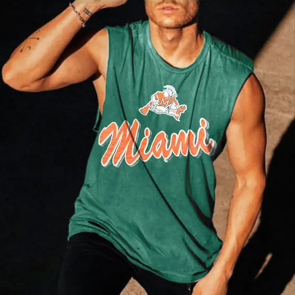 Camiseta Sin Mangas De Hockey Miami Hurricanes Para Hombre - Faciway.com 