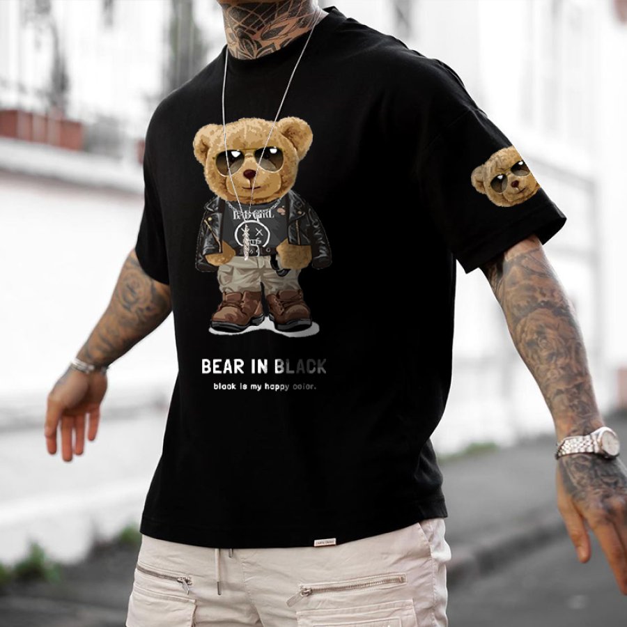 

Cute Bear Print Oversize Casual T-shirt