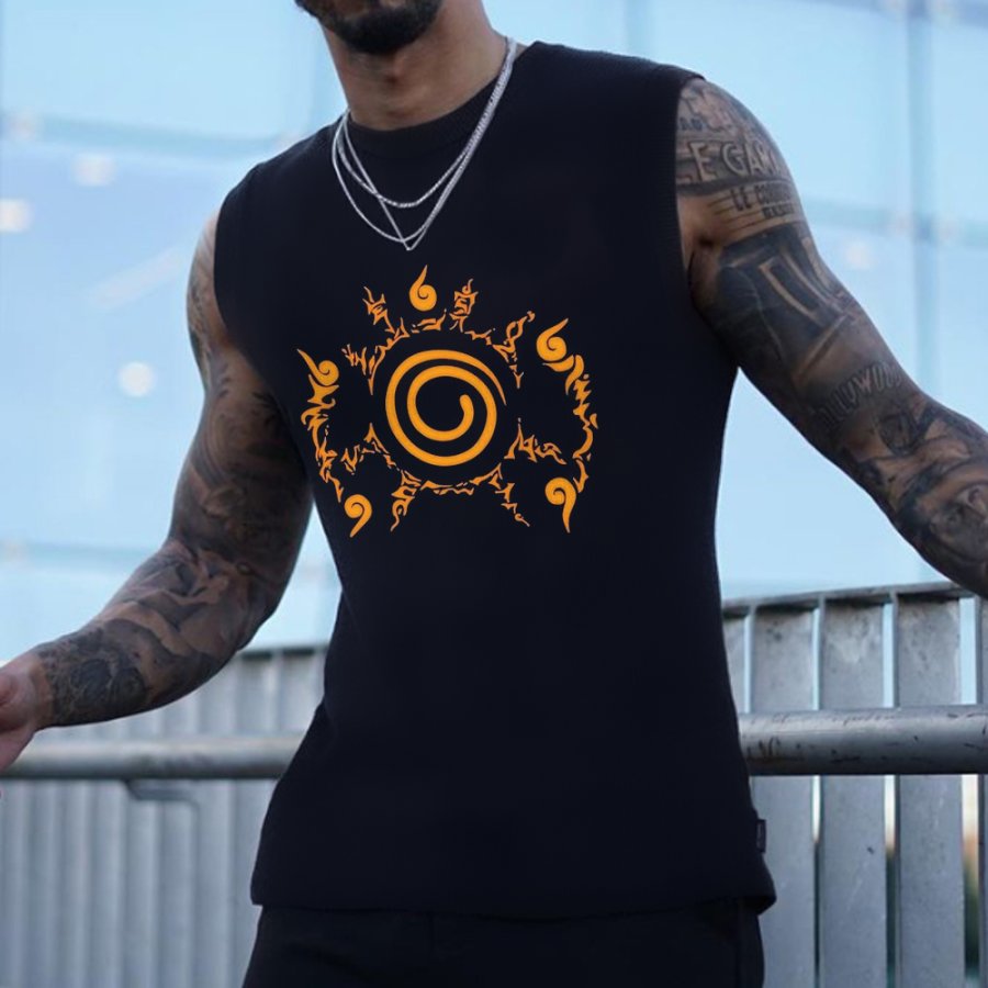 

Men's Anime Naruto Print Casual Sports Vest