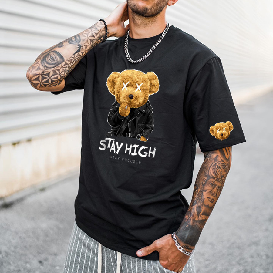 

Men's Bear Design Printed T-shirt