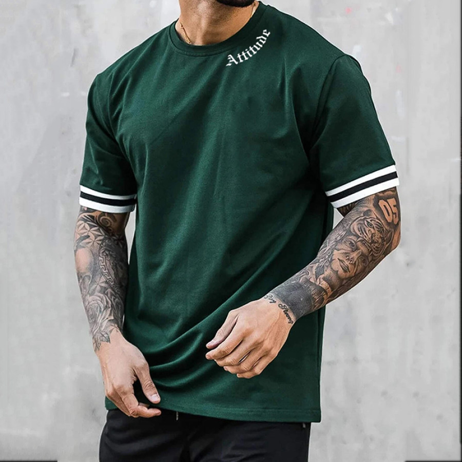 

Men's Letter Printed Short Sleeve T-shirt