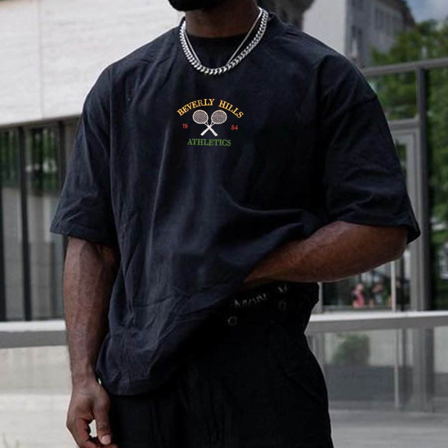 

Men's Vintage Chic Oversized Print T-Shirt