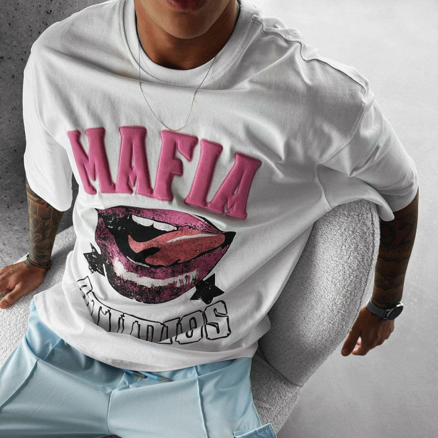 

Men's Oversized Fashion Print T-Shirt