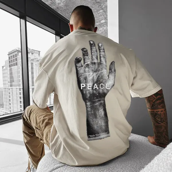 Men's Oversized 'Peace' T-Shirt - Mobivivi.com 