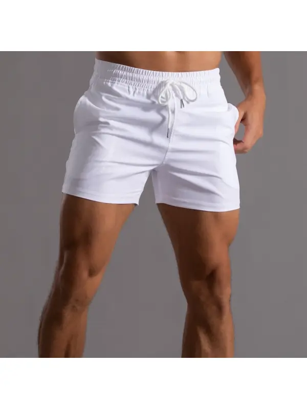 Men's Casual Solid Color Lace-up Shorts - Ootdmw.com 