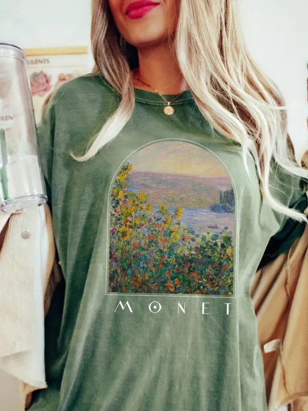 Monet Shirt Gifts Painting Collage Aesthetic Clothing - Viewbena.com 