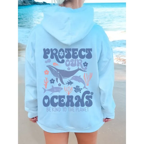 Protect Our Oceans Trendy Surfing Hoodie - Yiyistories.com 