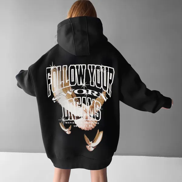 Oversize Follow Your Dreams Hoodie - Ootdyouth.com 