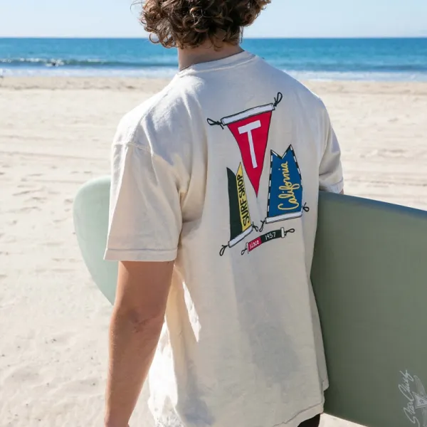 Summer Surf Retro Casual Tee - Yiyistories.com 