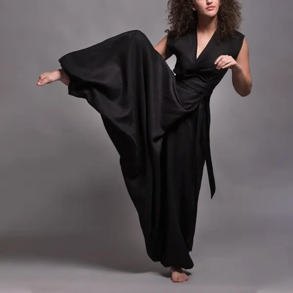 Convertible Linen Jumpsuit - Yiyistories.com 
