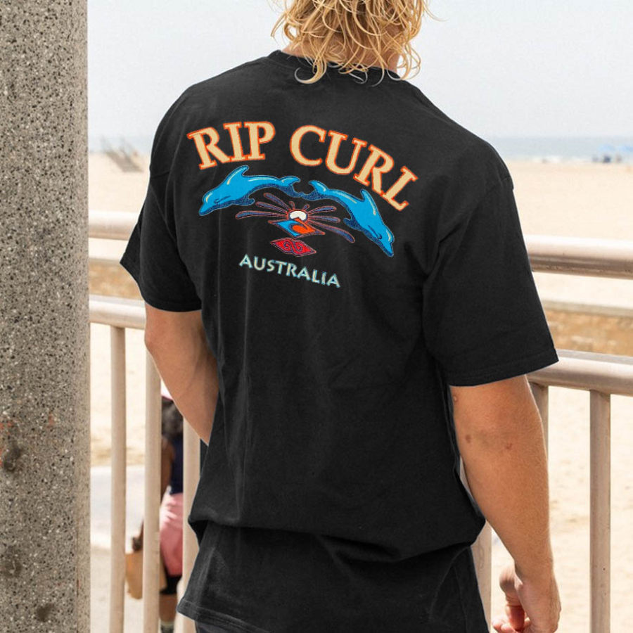 

T-shirt à Manches Courtes Rip Curl Surf Beach Vintage Des Années 90 Pour Hommes
