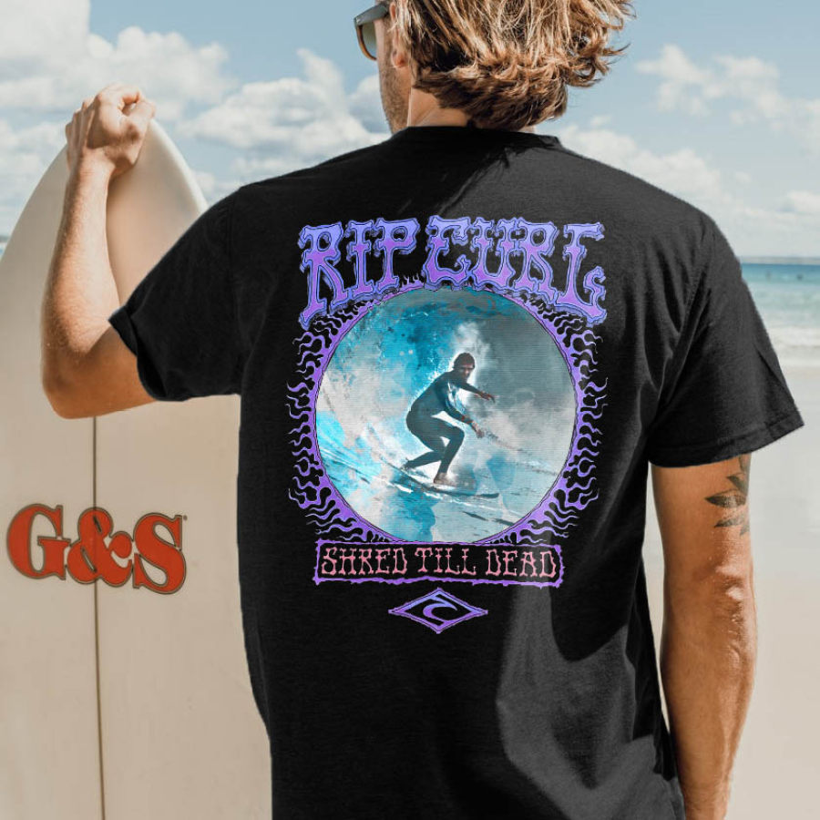 

T-shirt à Manches Courtes Rip Curl Surf Surfer Beach Vintage Des Années 90 Pour Hommes