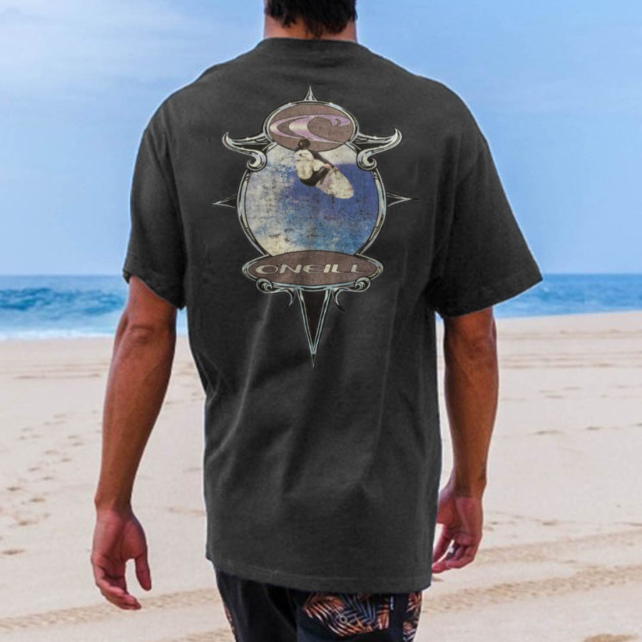 

T-shirt à Manches Courtes Oneill Surf Beach Vintage Des Années 90 Pour Hommes