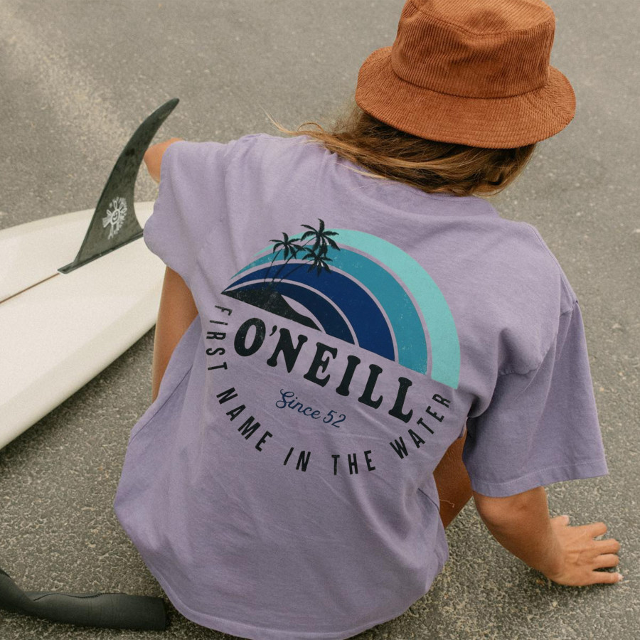 

Vintage O'NEILL Surf Print Lavender T-shirt