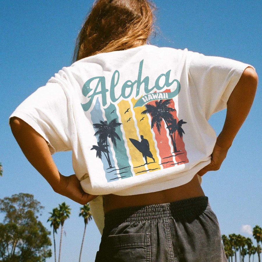 

T-shirt Vintage ALOHA Surf Imprimé