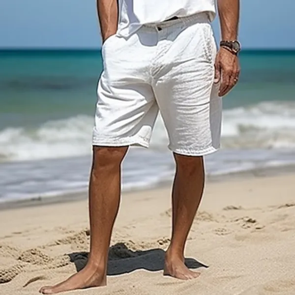 Comfortable Linen Drawstring Resort Shorts - Yiyistories.com 