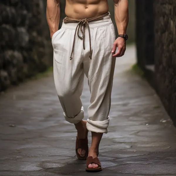 Men's Breathable Linen Casual Pants - Yiyistories.com 