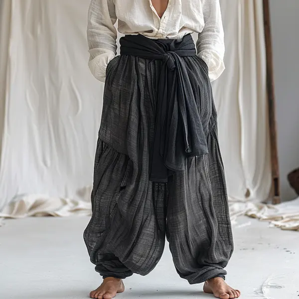 Men's Oversized Linen Pants - Fineyoyo.com 