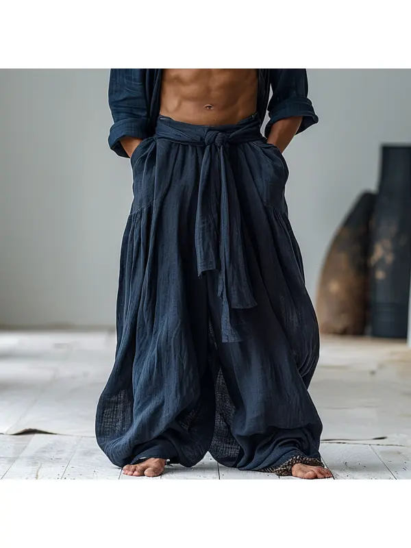 Men's Oversized Breathable Linen Pants - Valiantlive.com 