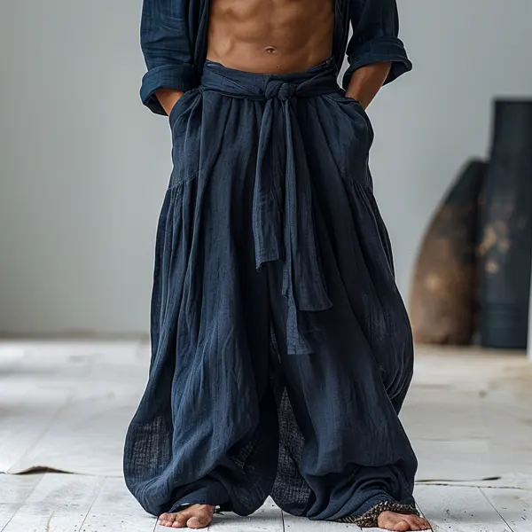 Men's Oversized Breathable Linen Pants - Yiyistories.com 