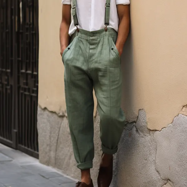 Men's Holiday Linen Casual Suspenders - Yiyistories.com 